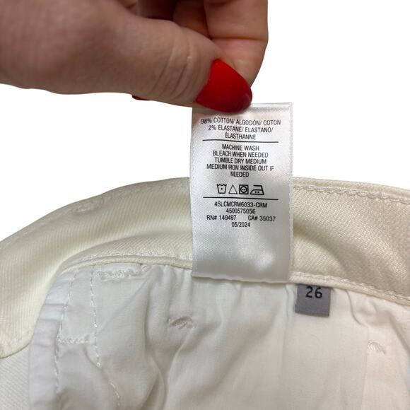 Joe’s Jeans Joplin White Denim Midi Skirt High Waist Raw Hem Slit NWT - Picture 8 of 8